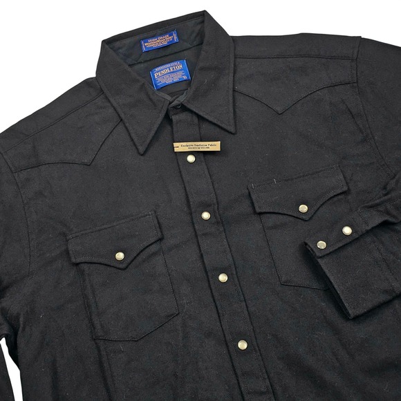 Pendleton Other - NWOT Pendleton Western Shirt Mens L Black Wool Pearl Snap High Grade Cowboy